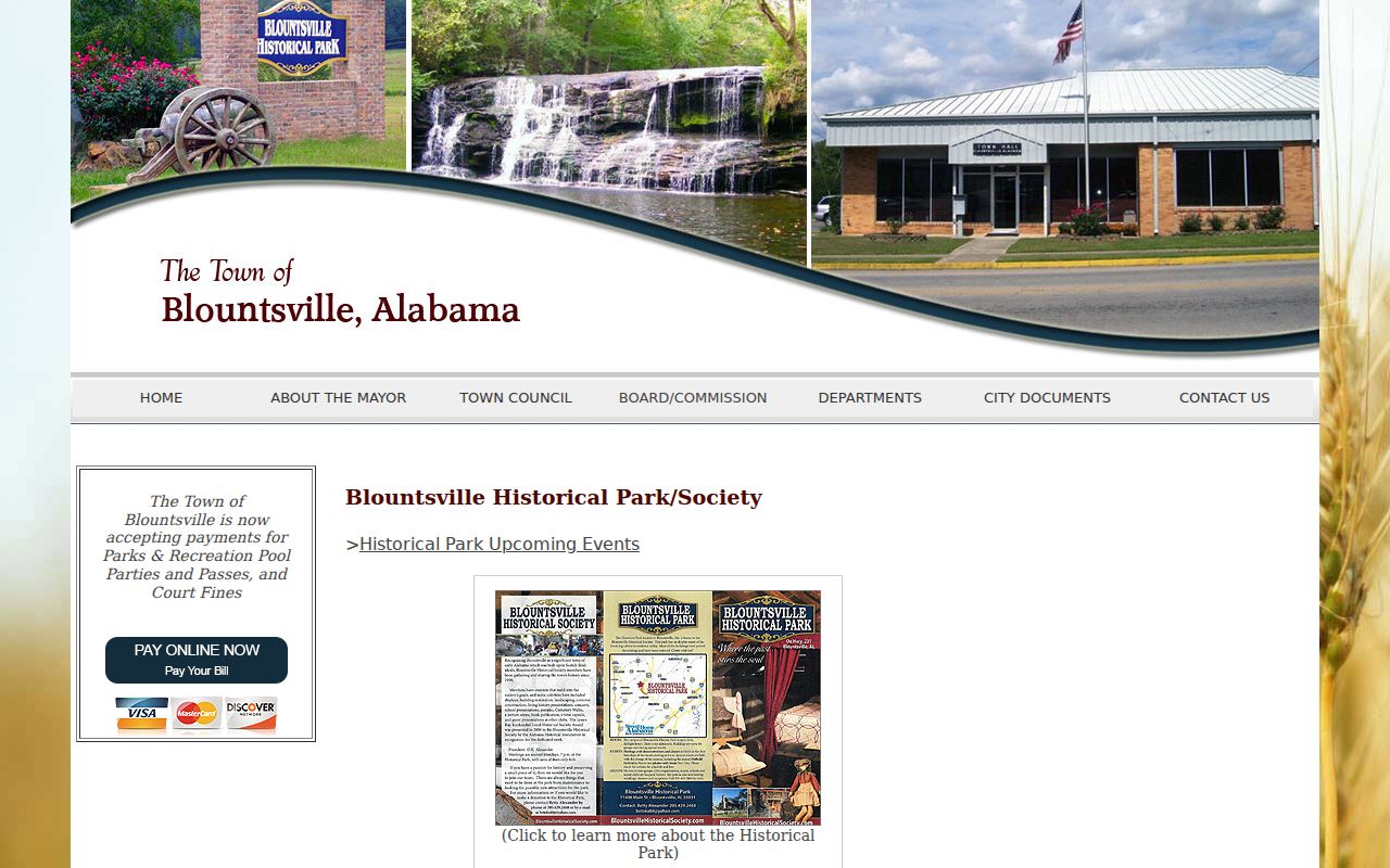 Blountsville criminal history and civic history source page