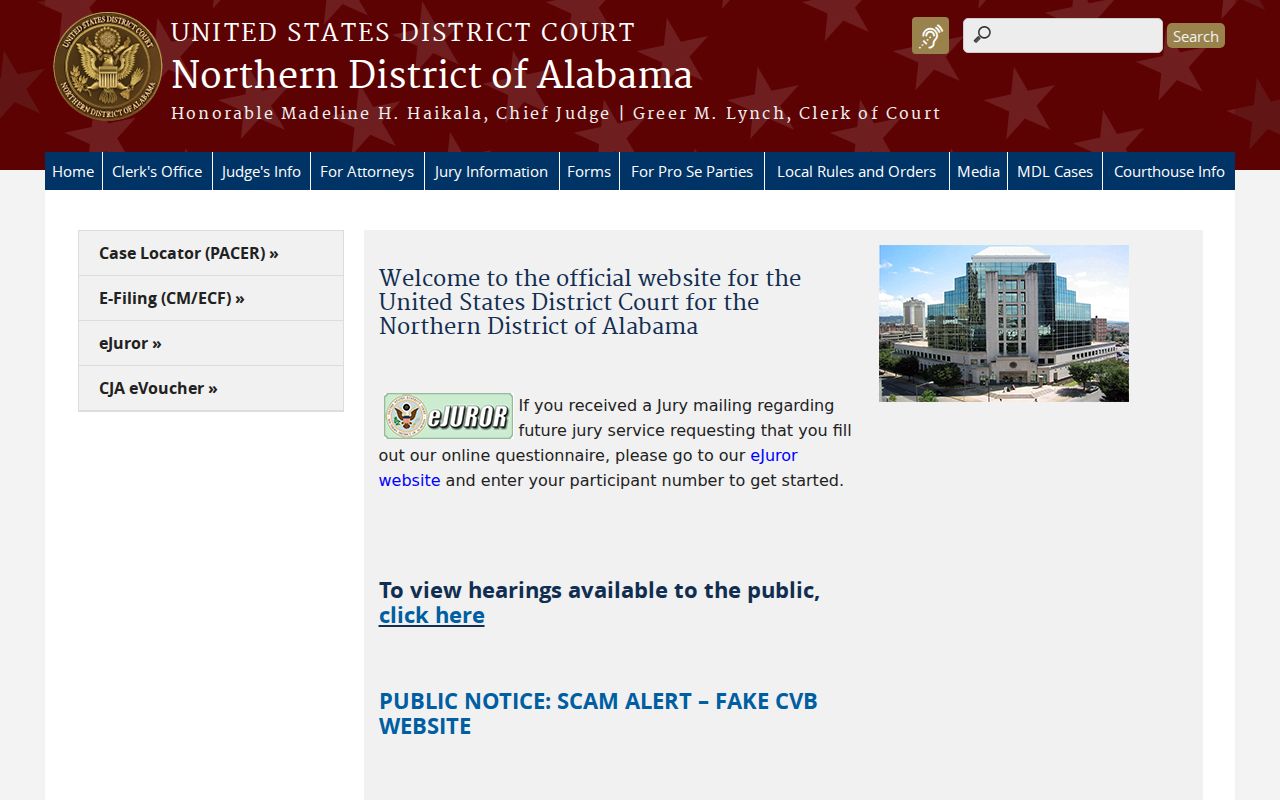 United States District Court for the Northern District of Alabama website