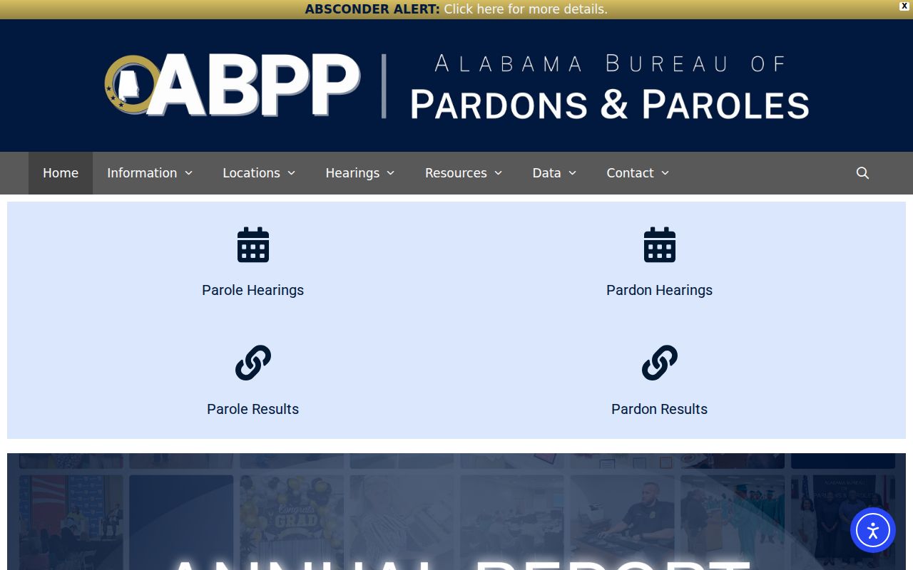 Alabama Bureau of Pardons and Paroles official supervision website