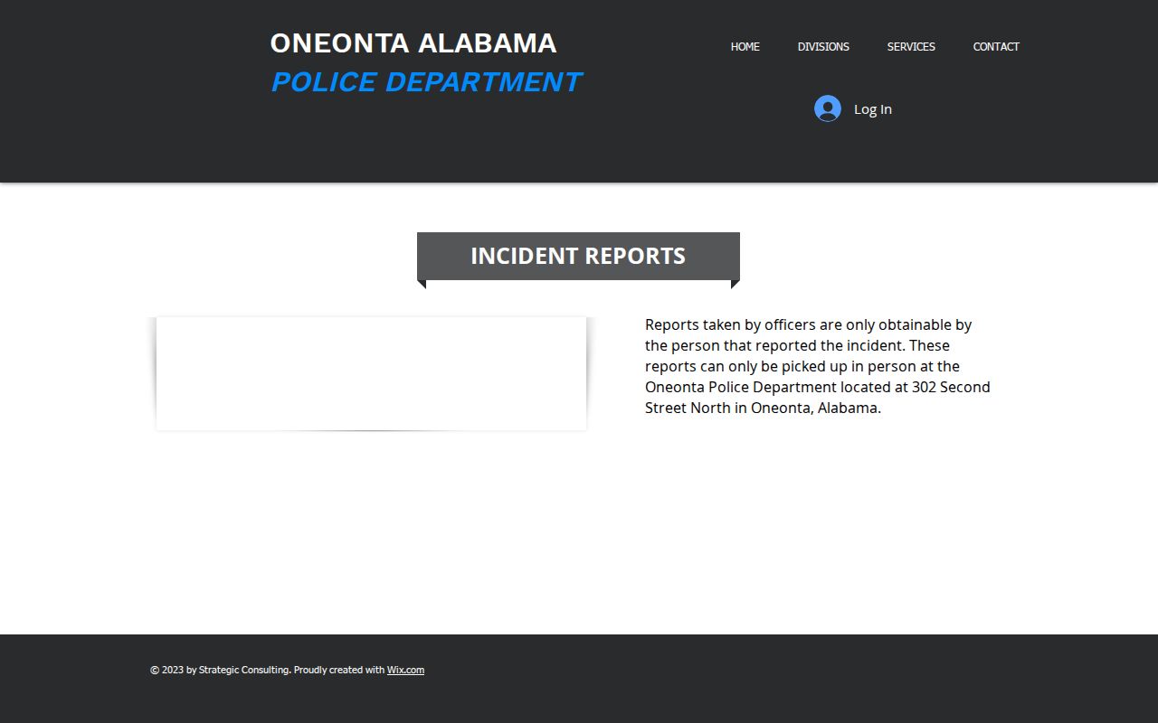 Oneonta criminal history incident report copy instructions